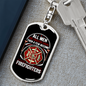 Few Become Firefighters Keychain Stainless Steel or 18k Gold Dog Tag Keyring-Express Your Love Gifts