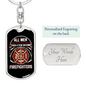 Few Become Firefighters Keychain Stainless Steel or 18k Gold Dog Tag Keyring-Express Your Love Gifts