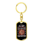 Few Become Firefighters Keychain Stainless Steel or 18k Gold Dog Tag Keyring-Express Your Love Gifts