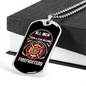 Few Become Firefighters Necklace Stainless Steel or 18k Gold Dog Tag 24" Chain-Express Your Love Gifts