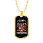 Few Become Firefighters Necklace Stainless Steel or 18k Gold Dog Tag 24" Chain-Express Your Love Gifts