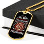 Few Become Firefighters Necklace Stainless Steel or 18k Gold Dog Tag 24" Chain-Express Your Love Gifts