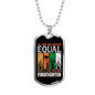 Few Men Become Firefighter Gift Stainless Steel or 18k Gold Dog Tag 24" Chain-Express Your Love Gifts