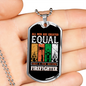 Few Men Become Firefighter Gift Stainless Steel or 18k Gold Dog Tag 24" Chain-Express Your Love Gifts
