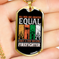 Few Men Become Firefighter Gift Stainless Steel or 18k Gold Dog Tag 24" Chain-Express Your Love Gifts
