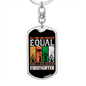 Few Men Become Firefighter Keychain Stainless Steel or 18k Gold Dog Tag Keyring-Express Your Love Gifts
