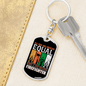 Few Men Become Firefighter Keychain Stainless Steel or 18k Gold Dog Tag Keyring-Express Your Love Gifts