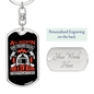Few Women Become Firefighter Keychain Stainless Steel or 18k Gold Dog Tag Keyring-Express Your Love Gifts