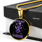 Fibromyalgia Warrior Necklace Circle Pendant Stainless Steel or 18k Gold 18-22-Express Your Love Gifts