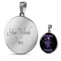 Fibromyalgia Warrior Necklace Circle Pendant Stainless Steel or 18k Gold 18-22-Express Your Love Gifts