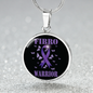 Fibromyalgia Warrior Necklace Circle Pendant Stainless Steel or 18k Gold 18-22-Express Your Love Gifts