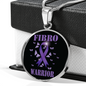 Fibromyalgia Warrior Necklace Circle Pendant Stainless Steel or 18k Gold 18-22-Express Your Love Gifts