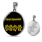 Field Spaniel Mama Circle Necklace Stainless Steel or 18k Gold 18-22" Dog Owner Lover-Express Your Love Gifts