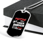 Fighting With A Trucker Dog Tag Stainless Steel or 18k Gold 24" Chain-Express Your Love Gifts