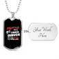 Fighting With A Trucker Dog Tag Stainless Steel or 18k Gold 24" Chain-Express Your Love Gifts