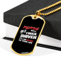 Fighting With A Trucker Dog Tag Stainless Steel or 18k Gold 24" Chain-Express Your Love Gifts