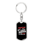 Fighting With A Trucker Swivel Keychain Dog Tag Stainless Steel or 18k Gold-Express Your Love Gifts
