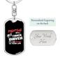 Fighting With A Trucker Swivel Keychain Dog Tag Stainless Steel or 18k Gold-Express Your Love Gifts