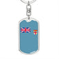 Fiji Flag Keychain Dog Tag Stainless Steel or 18k Gold-Express Your Love Gifts
