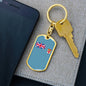 Fiji Flag Keychain Dog Tag Stainless Steel or 18k Gold-Express Your Love Gifts