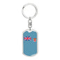 Fiji Flag Keychain Dog Tag Stainless Steel or 18k Gold-Express Your Love Gifts