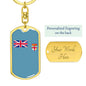 Fiji Flag Keychain Dog Tag Stainless Steel or 18k Gold-Express Your Love Gifts