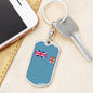 Fiji Flag Keychain Dog Tag Stainless Steel or 18k Gold-Express Your Love Gifts