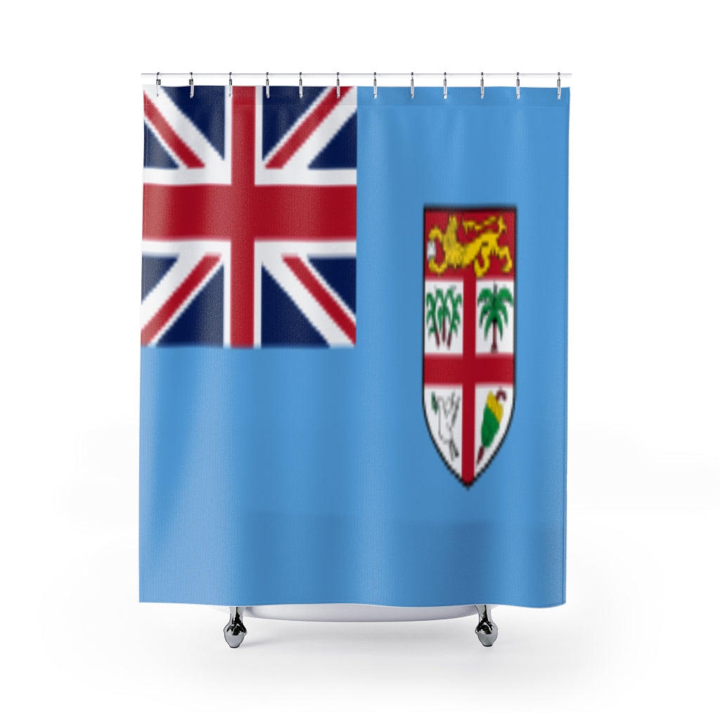 Fiji Flag Stylish Design 71" x 74" Elegant Waterproof Shower Curtain for a Spa-like Bathroom Paradise Exceptional Craftsmanship-Express Your Love Gifts