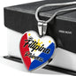 Filipina Princess Necklace Stainless Steel or 18k Gold Heart Pendant 18-22"''-Express Your Love Gifts