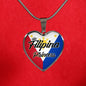 Filipina Princess Necklace Stainless Steel or 18k Gold Heart Pendant 18-22"''-Express Your Love Gifts