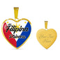 Filipina Princess Necklace Stainless Steel or 18k Gold Heart Pendant 18-22"''-Express Your Love Gifts