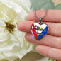 Filipina Princess Necklace Stainless Steel or 18k Gold Heart Pendant 18-22"''-Express Your Love Gifts