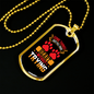 Fill Your Heart Red Necklace Stainless Steel or 18k Gold Dog Tag 24" Chain-Express Your Love Gifts