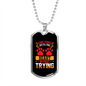 Fill Your Heart Red Necklace Stainless Steel or 18k Gold Dog Tag 24" Chain-Express Your Love Gifts