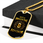 Financial Advisor Bitcoin Crypto Necklace Stainless Steel or 18k Gold Dog Tag 24" Chain-Express Your Love Gifts