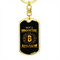 Financial Advisor Crypto Keychain Stainless Steel or 18k Gold Dog Tag Keyring-Express Your Love Gifts