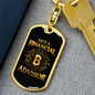 Financial Advisor Crypto Keychain Stainless Steel or 18k Gold Dog Tag Keyring-Express Your Love Gifts