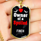 Finch Bird Necklace Stainless Steel or 18k Gold Dog Tag 24" Chain-Express Your Love Gifts