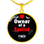 Finch Bird Owner Necklace Circle Pendant Stainless Steel or 18k Gold 18-22"-Express Your Love Gifts