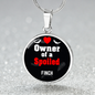 Finch Bird Owner Necklace Circle Pendant Stainless Steel or 18k Gold 18-22"-Express Your Love Gifts
