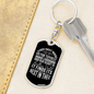 Finds Its Rest In Thee Keychain Stainless Steel or 18k Gold Dog Tag Keyring-Express Your Love Gifts