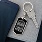 Finds Its Rest In Thee Keychain Stainless Steel or 18k Gold Dog Tag Keyring-Express Your Love Gifts