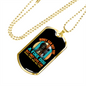 Fine Dog Blue Necklace Stainless Steel or 18k Gold Dog Tag 24" Chain-Express Your Love Gifts