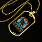 Fine Dog Blue Necklace Stainless Steel or 18k Gold Dog Tag 24" Chain-Express Your Love Gifts