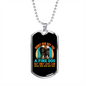 Fine Dog Blue Necklace Stainless Steel or 18k Gold Dog Tag 24" Chain-Express Your Love Gifts
