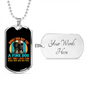 Fine Dog Blue Necklace Stainless Steel or 18k Gold Dog Tag 24" Chain-Express Your Love Gifts