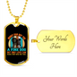 Fine Dog Blue Necklace Stainless Steel or 18k Gold Dog Tag 24" Chain-Express Your Love Gifts