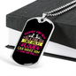 Fine Dog Pink Necklace Stainless Steel or 18k Gold Dog Tag 24" Chain-Express Your Love Gifts