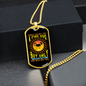Fine Dog Yellow Necklace Stainless Steel or 18k Gold Dog Tag 24" Chain-Express Your Love Gifts