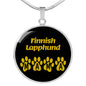 Finnish Lapphund Mama Circle Necklace Stainless Steel or 18k Gold 18-22" Dog Owner Lover-Express Your Love Gifts